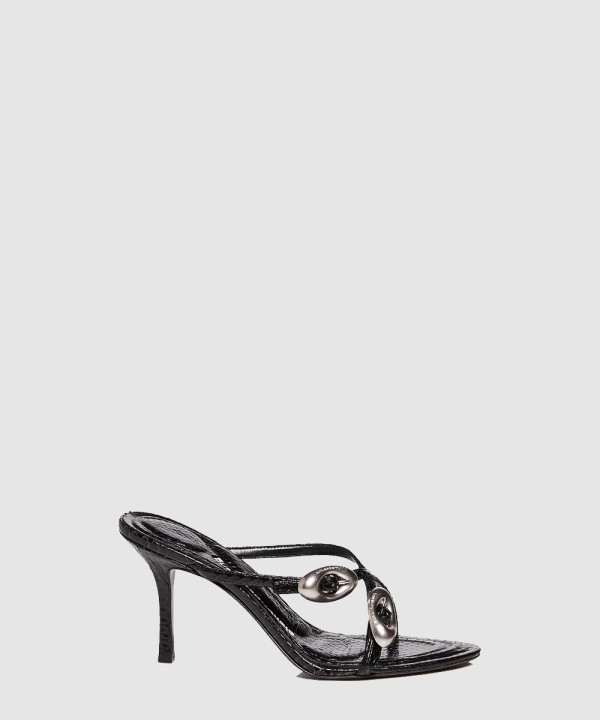 [MCQUEEN-알렉산더맥퀸]스트래피 힐 슬라이드 샌들 488068