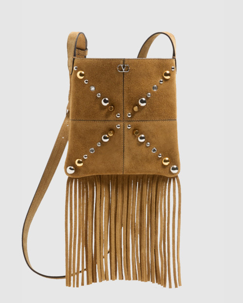 [VALENTINO-발렌티노]가라바니 넬코트 스웨이드 프린지 스몰 숄더백