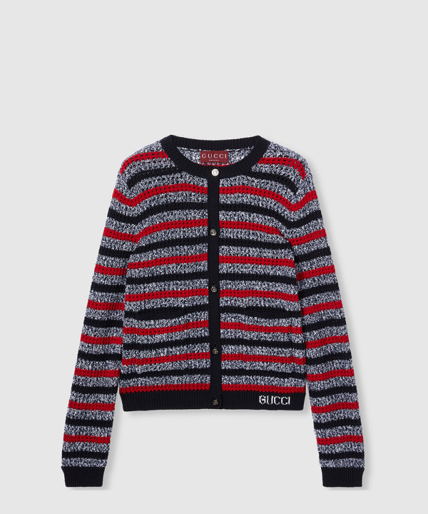 [GUCCI-구찌]인타르시아 스트라이프 코튼 가디건 835983