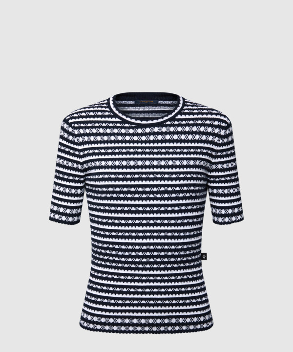 [DIOR-디올]스캘럽 스트라이프 니트 톱 1AHJ14