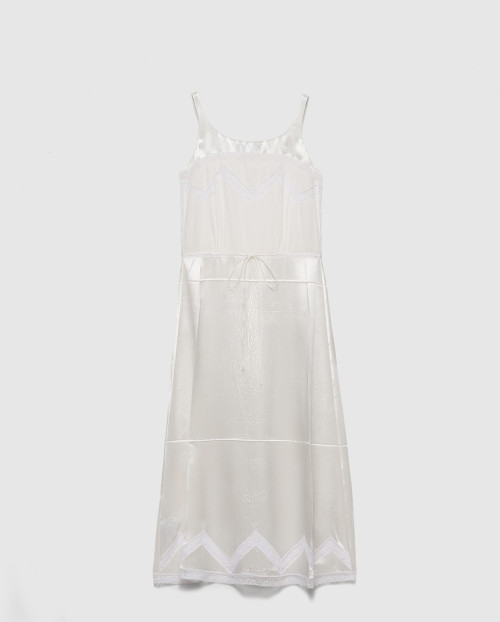 [PRADA-프라다]자수가 놓인 올드 바티스트 드레스 P3O62R