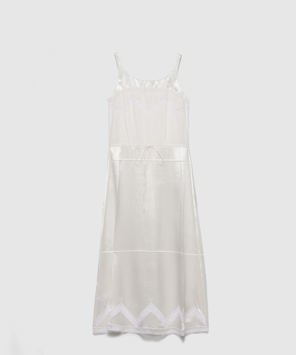 [PRADA-프라다]자수가 놓인 올드 바티스트 드레스 P3O62R