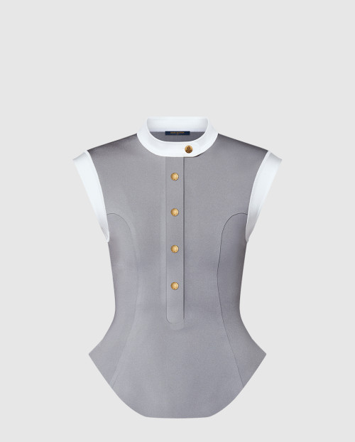 [LOUIS VUITTON-루이비통]테크니컬 저지 컬러 블록 페플럼 탑 1AGNQ6