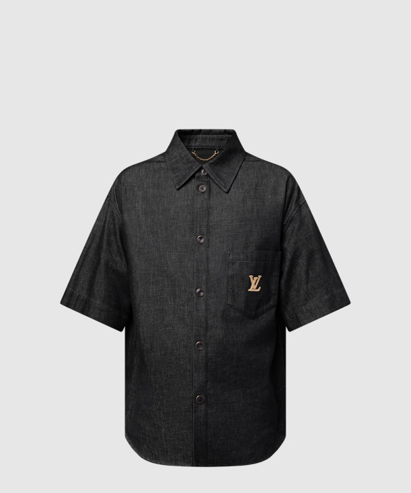 [LOUIS VUITTON-루이비통]쇼트 슬리브드 샴브레이 셔츠 1AHVW4