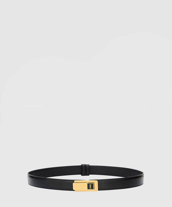 [SAINT LAURENT-생로랑]부드러운 가죽 소재의 CHARNIERE 버클 벨트 806631