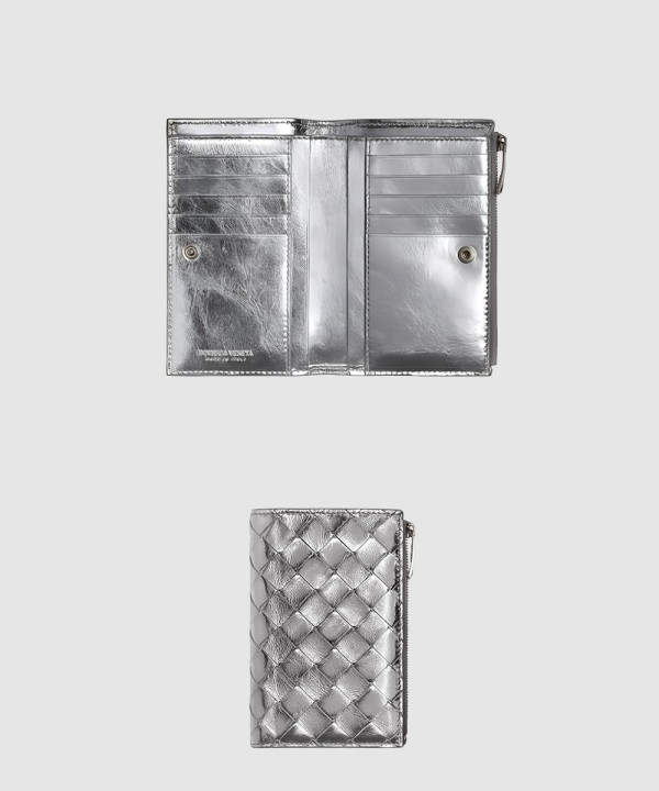 [BOTTEGA-보테가베네타]미디엄 인트레치아토 폴더형 지퍼 지갑 667468