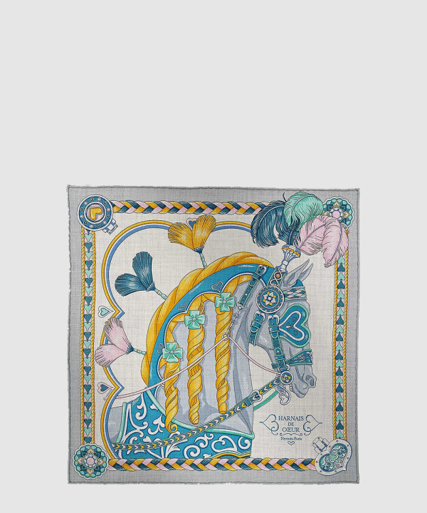 [HERMES-에르메스]Harnais de Coeur 스카프 90
