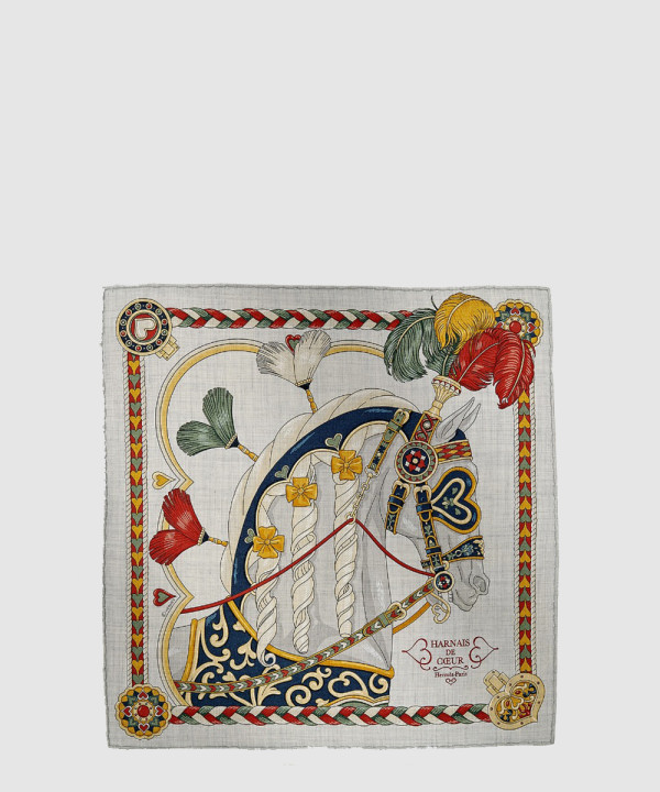 [HERMES-에르메스]Harnais de Coeur 스카프 90