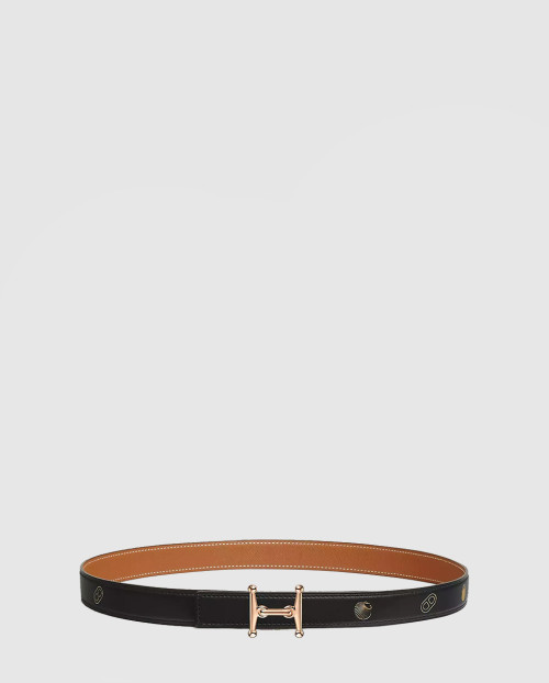 [HERMES-에르메스]밀론 H 버클 양면 가죽 밴드