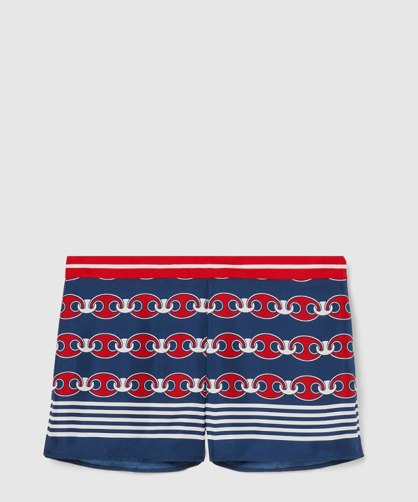 [GUCCI-구찌]프린트 트윌 멀버리 실크 쇼츠 840637