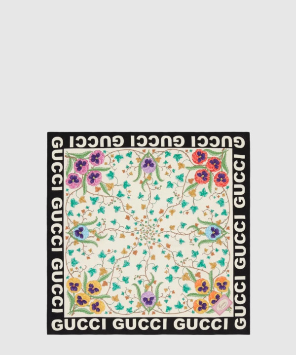 [GUCCI-구찌]플라워 프린트 실크 스카프 743876