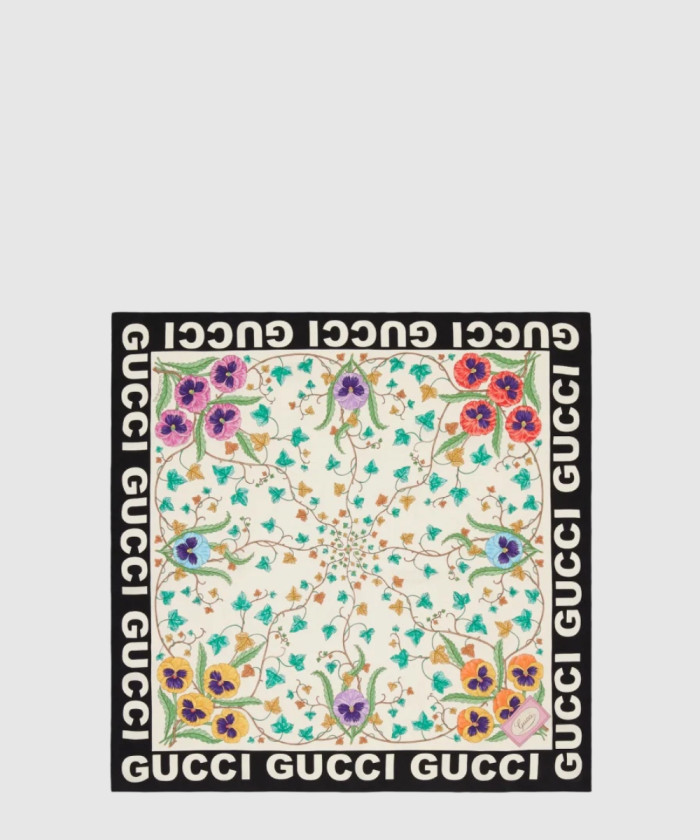 레플리카|이미테이션 gucci-구찌플라워-프린트-실크-스카프-743876