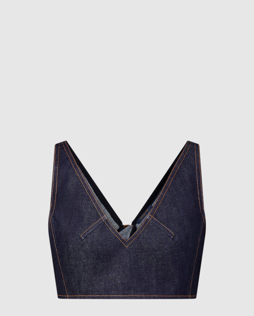 [LOUIS VUITTON-루이비통]데님 V넥 크롭 톱 1AI167