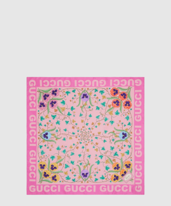 [GUCCI-구찌]플로럴 프린트 실크 스카프 743876