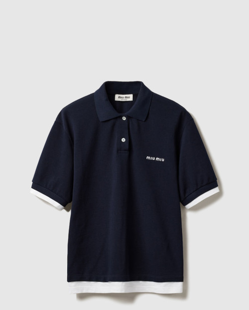 [MIUMIU-미우미우]피케 및 저지 폴로 셔츠 MJN557