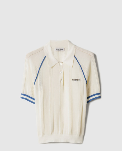 [MIUMIU-미우미우]코튼 니트 폴로 셔츠 MMLB39