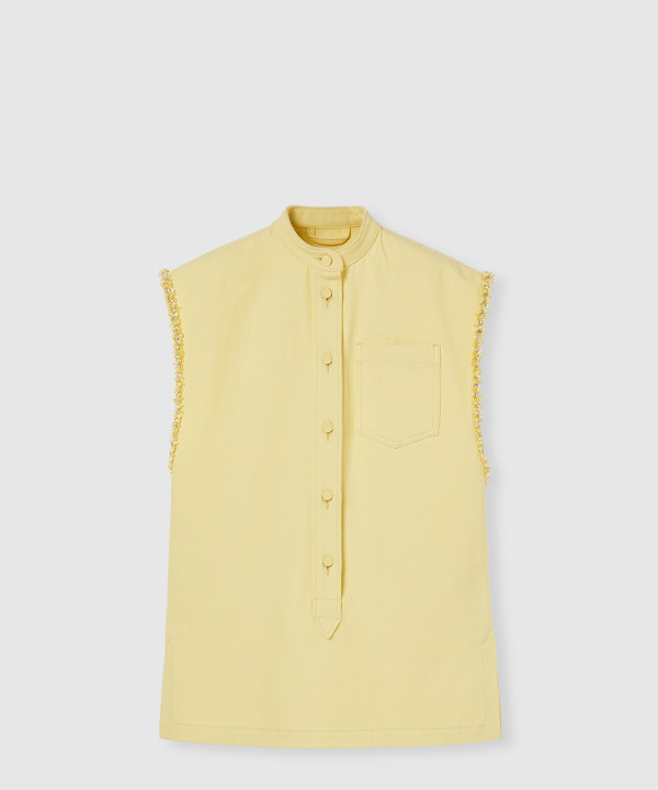 [GUCCI-구찌]자수 데님 탑 장식 835678