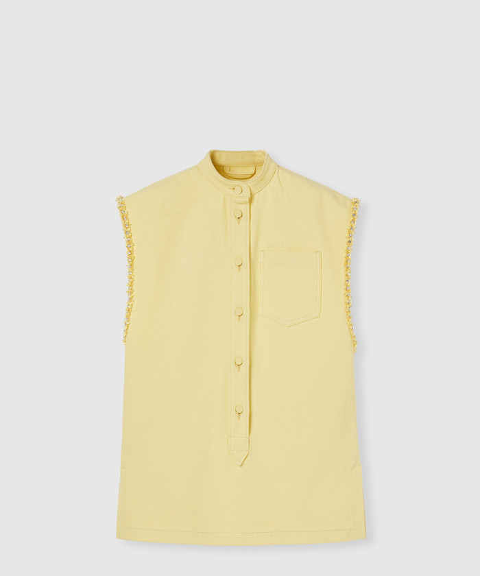 레플리카|이미테이션 gucci-구찌자수-데님-탑-장식-835678