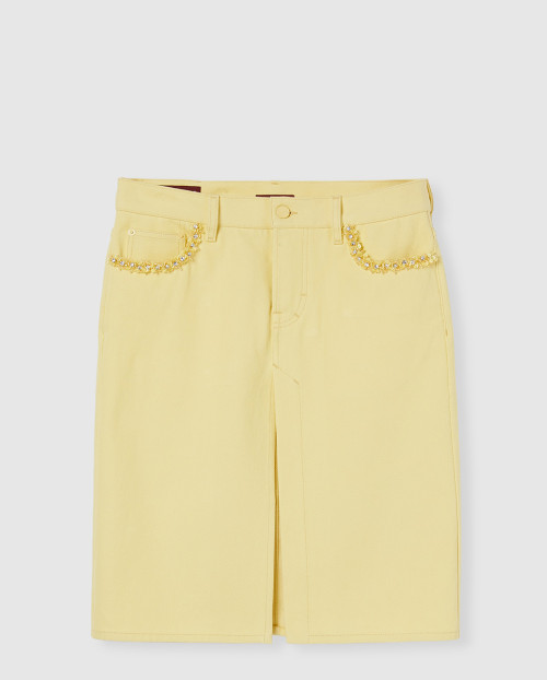 [GUCCI-구찌]자수 데님 스커트 장식 835685