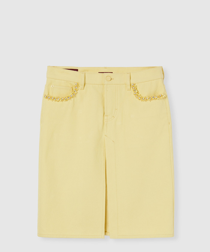 레플리카|이미테이션 gucci-구찌자수-데님-스커트-장식-835685