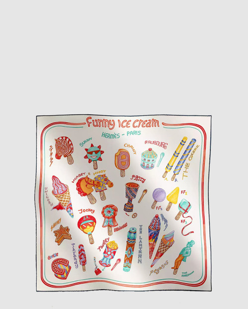[HERMES-에르메스]Funny Ice Cream 스카프 90