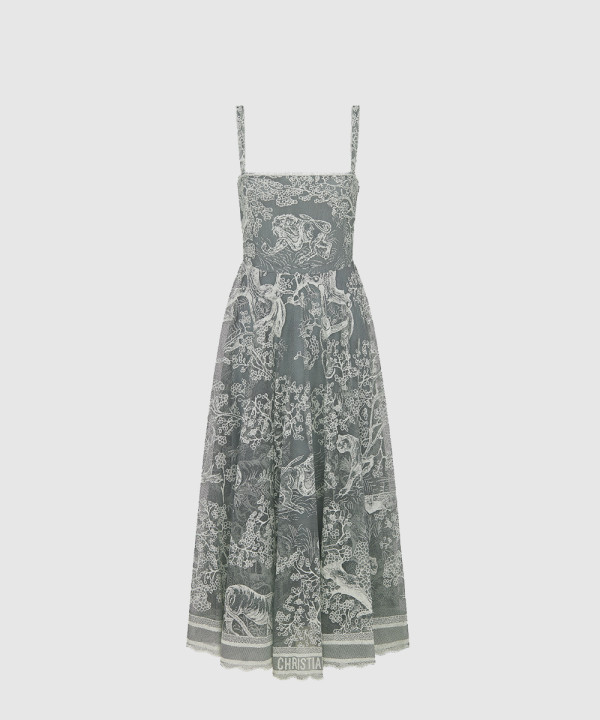 [DIOR-디올]Dioriviera 미디 플레어 드레스 541D1