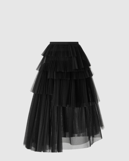 [DIOR-디올]언발란스 플리츠 미디 스커트 541J2