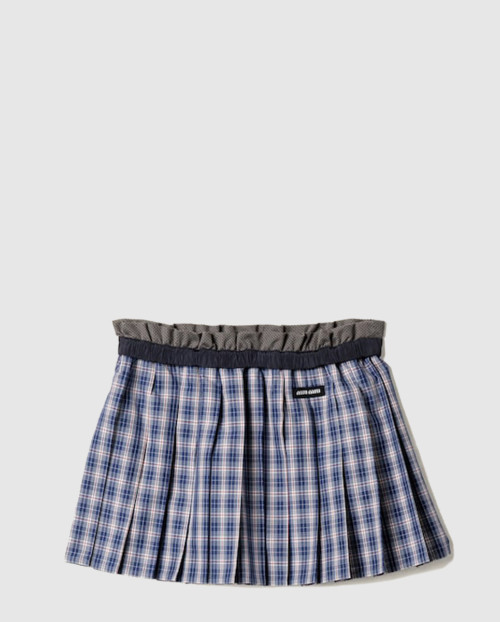 [MIUMIU-미우미우]플리츠 체크 미니스커트 MG2483