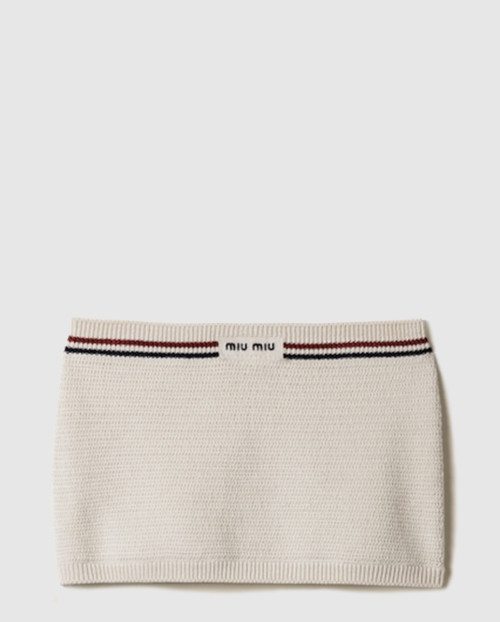 [MIUMIU-미우미우]코튼 니트 미니스커트 MMG550