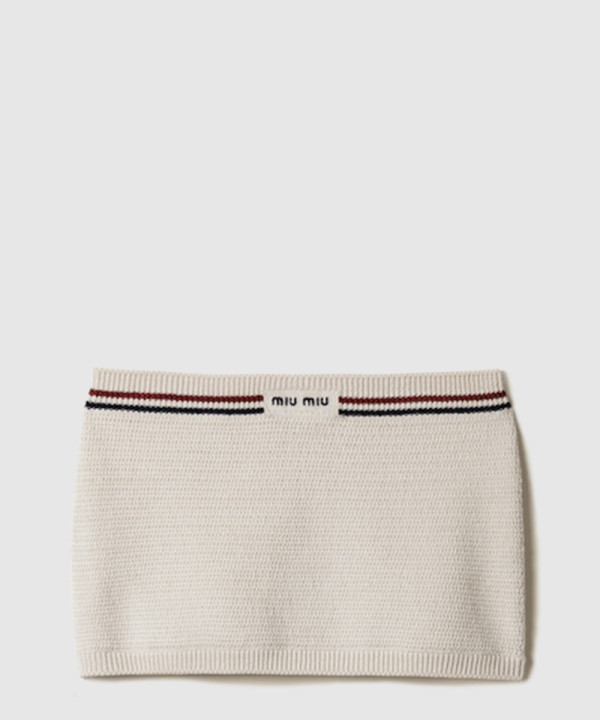 [MIUMIU-미우미우]코튼 니트 미니스커트 MMG550