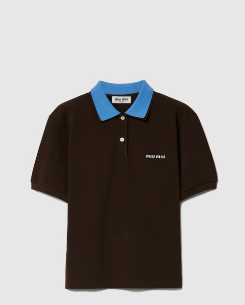 [MIUMIU-미우미우]코튼 피케 폴로 셔츠 MJN535