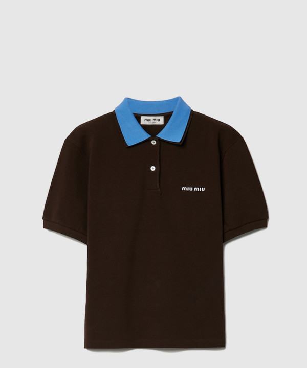 [MIUMIU-미우미우]코튼 피케 폴로 셔츠 MJN535