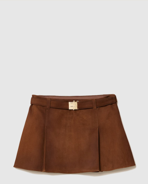 [MIUMIU-미우미우]스웨이드 스커트 MPD745