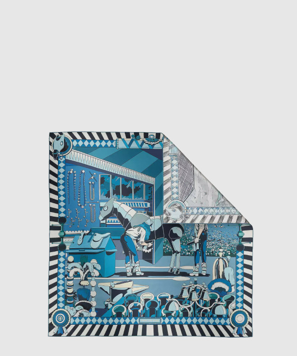 [HERMES-에르메스]Pony Pit Stop 더블 페이스 스카프 90