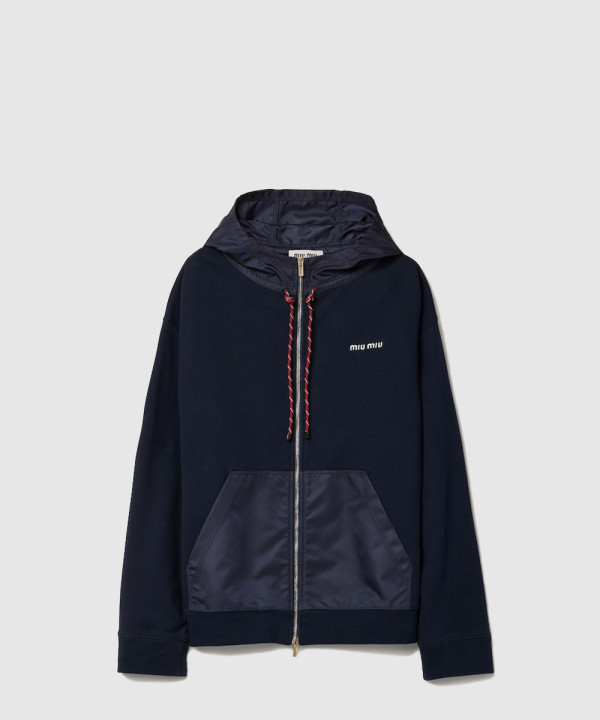 [MIUMIU-미우미우]코튼 플리스 지퍼 후디 MJL073