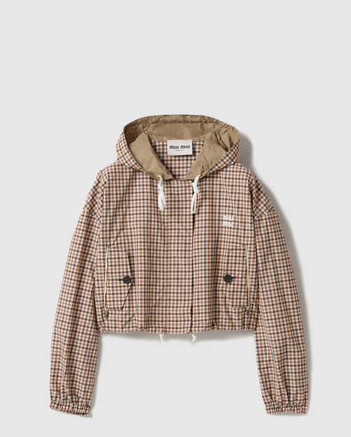 [MIUMIU-미우미우]비쉬 체크 기능성 소재 블루종 재킷 ML1190