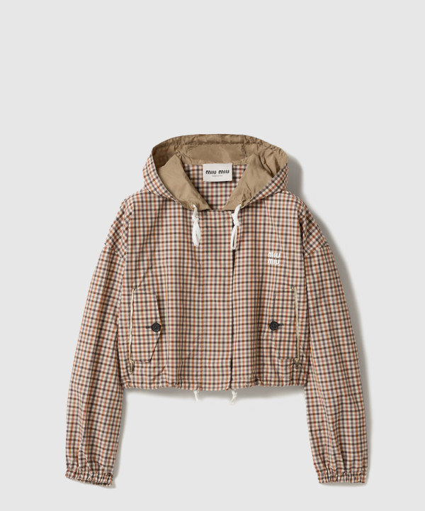 [MIUMIU-미우미우]비쉬 체크 기능성 소재 블루종 재킷 ML1190