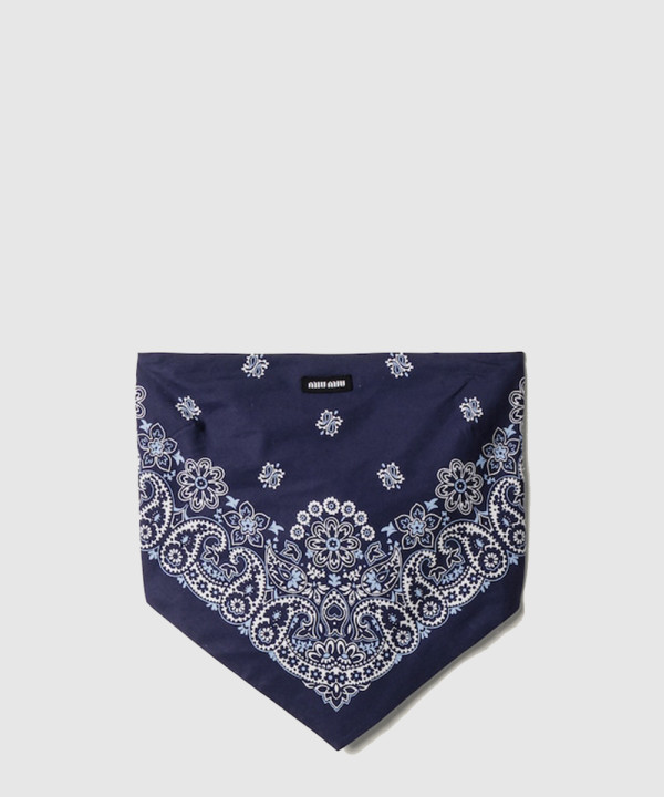 [MIUMIU-미우미우]프린트된 포플린 반다나 탑 MT2008