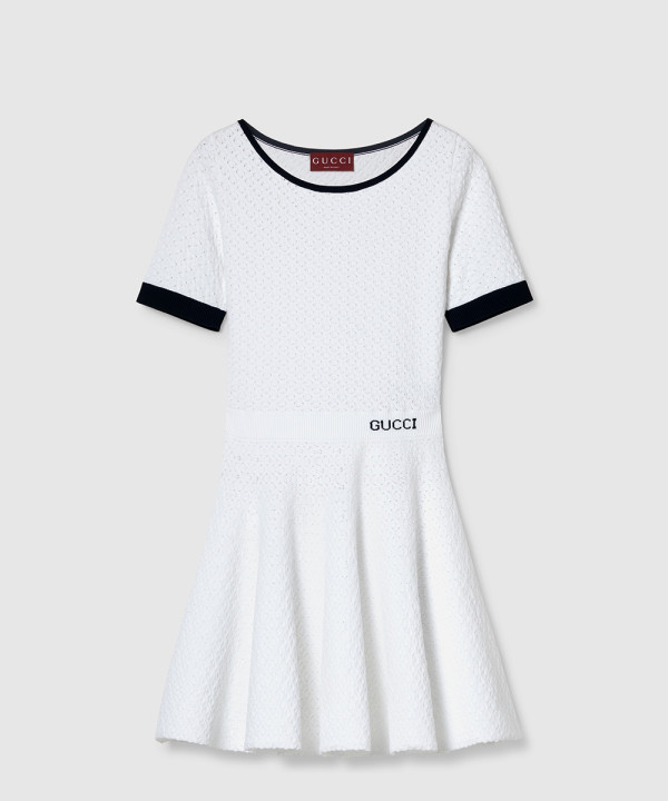 [GUCCI-구찌]인타르시아가 있는 패브릭 드레스 818745