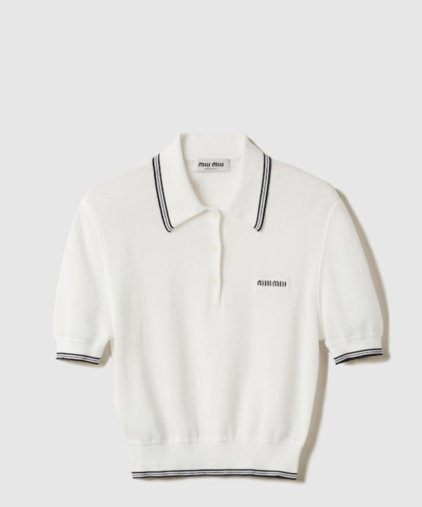 [MIUMIU-미우미우]코튼 저지 폴로 셔츠 MML956