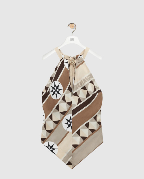 [LOEWE-로에베]홀터넥 탑 실크