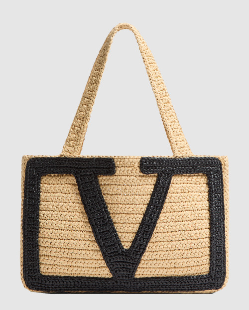 [VALENTINO-발렌티노]가라바니 비바 슈퍼스타 합성 라피아 미디엄 쇼퍼백