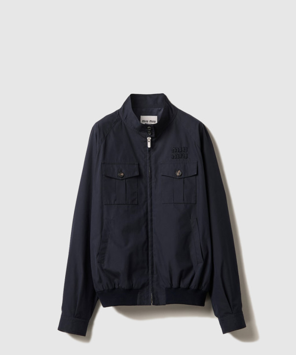 [MIUMIU-미우미우]포켓이 달린 파나마 코튼 블루종 재킷 ML943