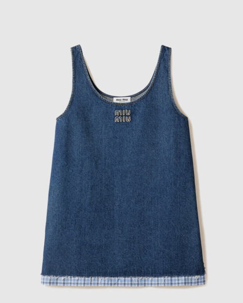 [MIUMIU-미우미우]워싱 데님 미니드레스 GWA219