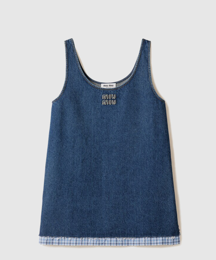 레플리카|이미테이션 miumiu-미우미우워싱-데님-미니드레스-gwa219