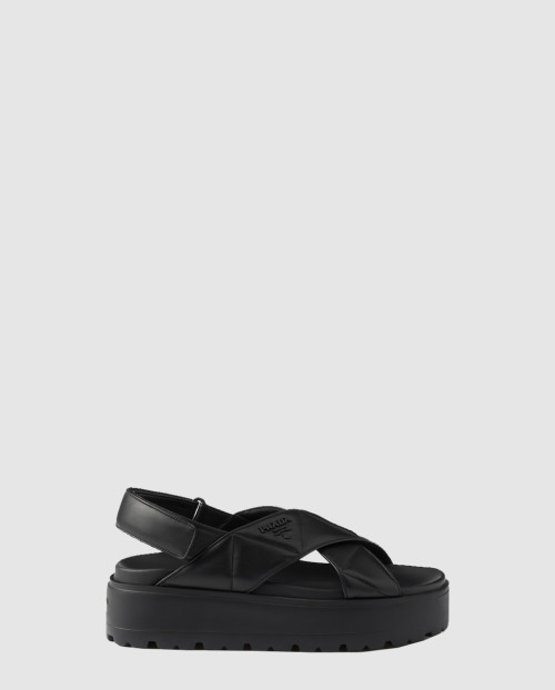 [PRADA-프라다]나파 가죽 크로스 플랫폼 샌들 1XZ777