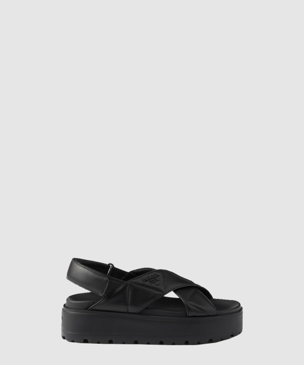 [PRADA-프라다]나파 가죽 크로스 플랫폼 샌들 1XZ777