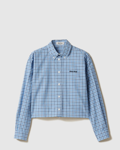 [MIUMIU-미우미우]체크 포플린 셔츠 MK1659