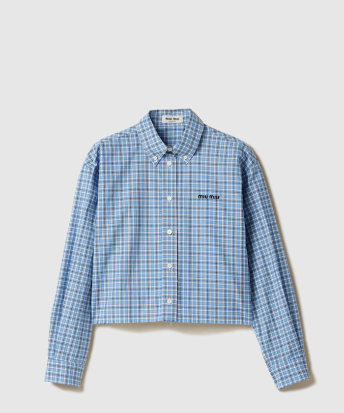 레플리카|이미테이션 miumiu-미우미우체크-포플린-셔츠-mk1659