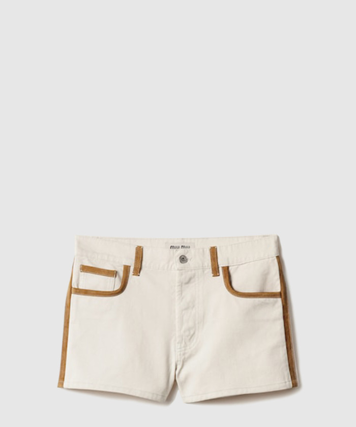 레플리카|이미테이션 miumiu-미우미우데님-및-가죽-쇼츠-gwp530